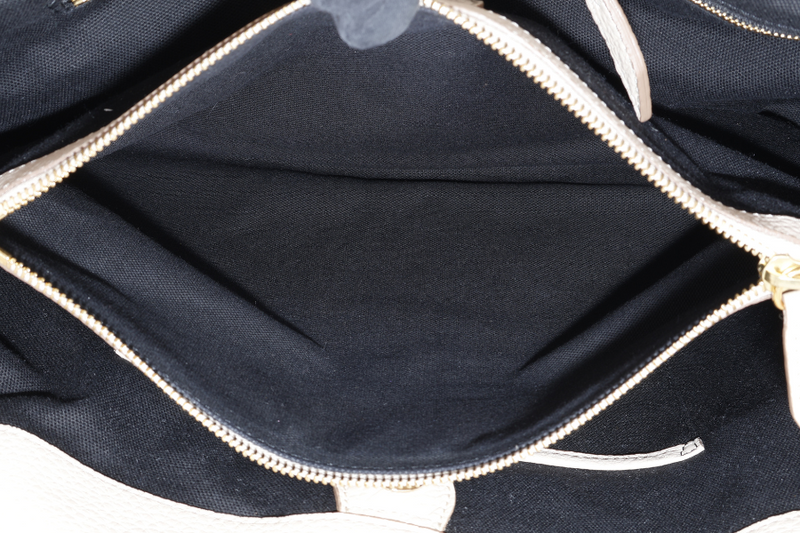 BURBERRY BEIGE BANNER HOUSE CHECK DERBY TOTE CALF LEATHER GOLD HARDWARE WITH STRAPS AND DUST COVER