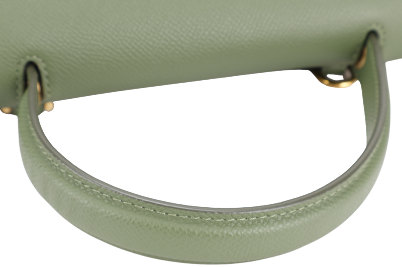 CELINE MICRO BELT BAG GREEN LEATHER GOLD HARDWARE WITH STRAPS AND DUST COVER