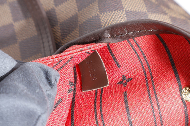 LOUIS VUITTON NEVERFULL MM EBENE DAMIER COATED CANVAS GOLD HARDWARE NO DUST COVER