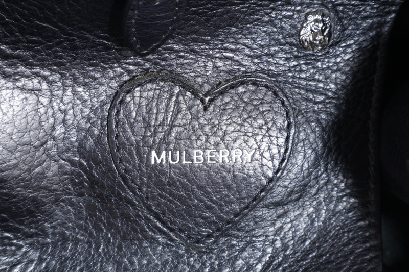 MULBERRY CARA DELEVINGNE BACKPACK BLACK LEATHER SILVER HARDWARE WITH 2 STRAPS AND DUST COVER