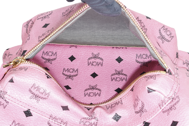 MCM STARK BACKPACK IN PINK VISETORS LEATHER GOLD HARDWARE NO DUST COVER