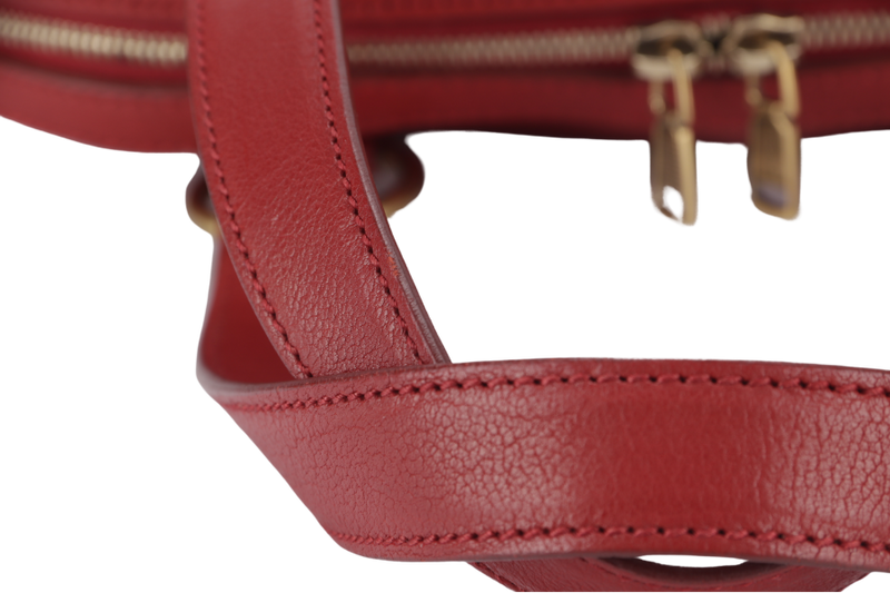 YVES SAINT LAURENT (YSL) MUSE BAG(156464 213317) LARGE RED LEATHER GOLD HARDWARE WITH DUST COVER, LOCK & KEYS