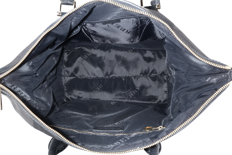 BURBERRY BLACK CHECKERED CANVAS GOLD HARDWARE TOTE BAG WITH STRAPS WITH STRAPS AND NO DUST COVER