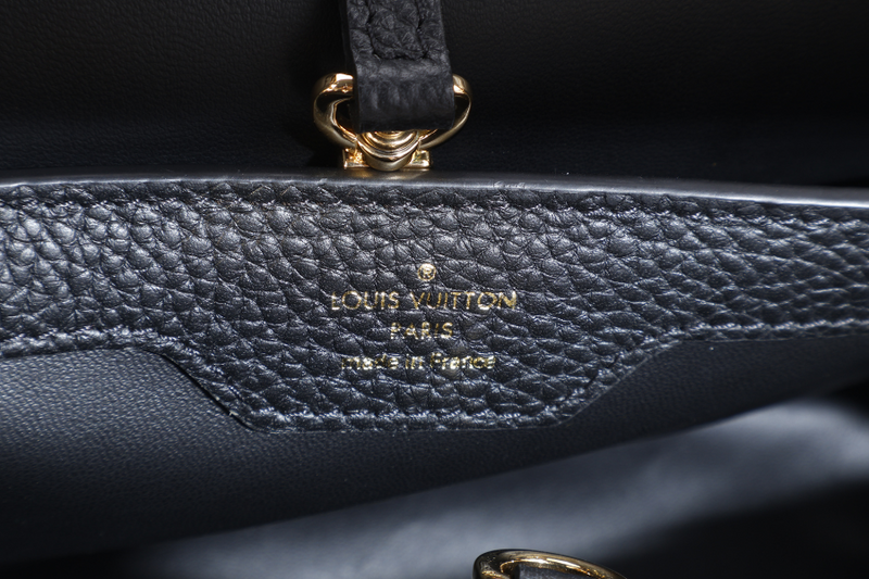 LOUIS VUITTON M54663 CAPUCINES MM BLACK LEATHER GOLD HARDWARE NO DUST COVER