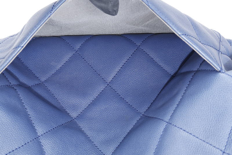 CHANEL TIMELESS SOFT SHOPPER TOTE BLUE CAVIAR LEATHER SILVER HARDWARE (1277xxxx) WITH DUST COVER