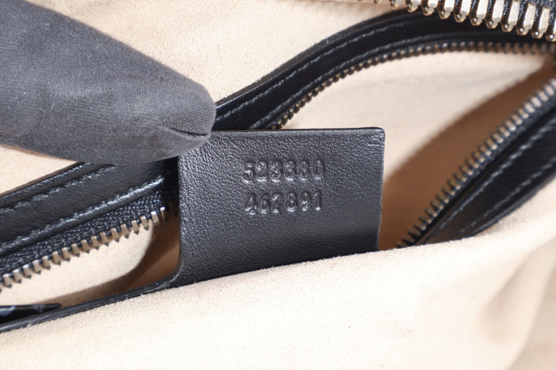 GUCCI GG MARMONT SQUARE BELT BAG BLACK LEATHER GOLD HARDWARE NO DUST COVER