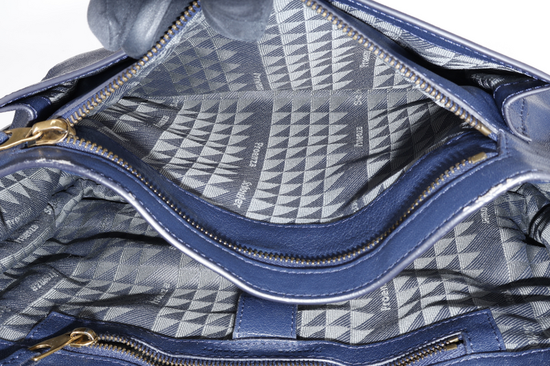 PROENZA SCHOULER PS 1 MEDIUM NAVY BLUE GOLD HARDWARE WITH STRAPS AND DUST COVER
