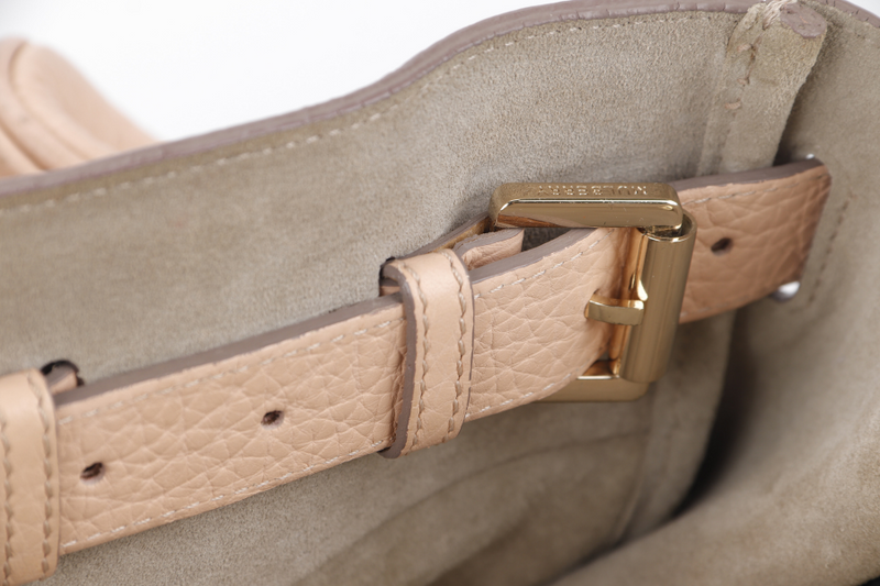 MULBERRY BAYSWATER (1823510) MEDIUM PINK LEATHER GOLD HARDWARE WITH LOCK AND DUST COVER