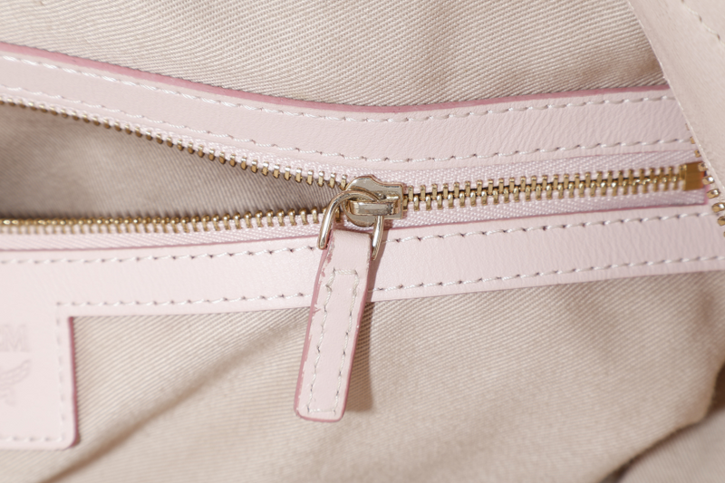 MCM PINK VISETOS LEATHER TOTE BAG GOLD HARDWARE WITH CARD