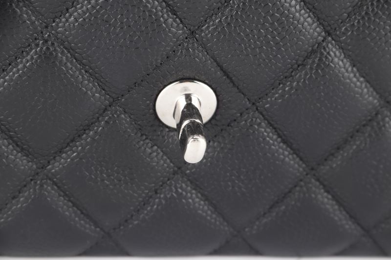 CHANEL CLASSIC DOUBLE FLAP BAG JUMBO BLACK CAVIAR SILVER HARDWARE (1803xxxx) NO DUST COVER