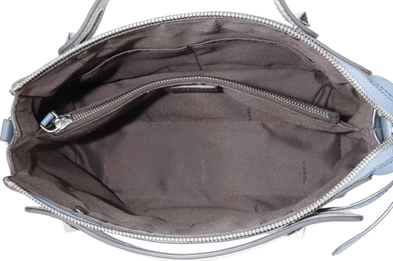 FENDI BY THE WAY SHOULDER BAG MEDIUM BLUE LEATHER SILVER HARDWARE WITH LONG STRAPS NO DUST COVER