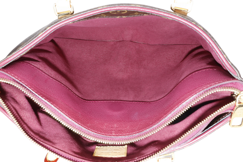 LOUIS VUITTON PALLAS MM MONOGRAM CERISE INTERIOR CANVAS GOLD HARDWARE WITH STRAPS AND DUST COVER