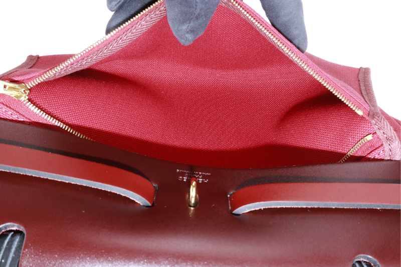 HERMES HERBAG 31 ROUGE CANVAS GOLD HARDWARE STAMP B (YEAR 2023) WITH LOCK &amp; KEYS AND DUST COVER