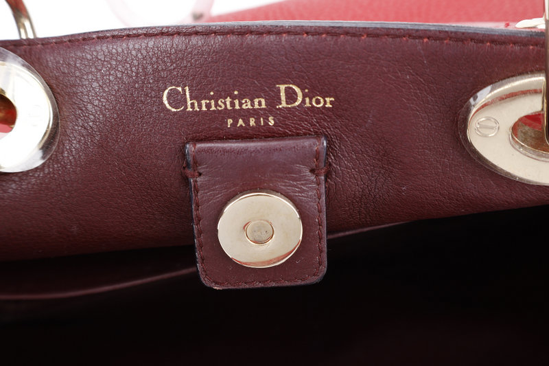 CHRISTIAN DIOR DIORSSIMO RED LEATHER LGHW WITH POUCH, CARD REF _ M090ZOTRL (2014) WITH DUST COVER