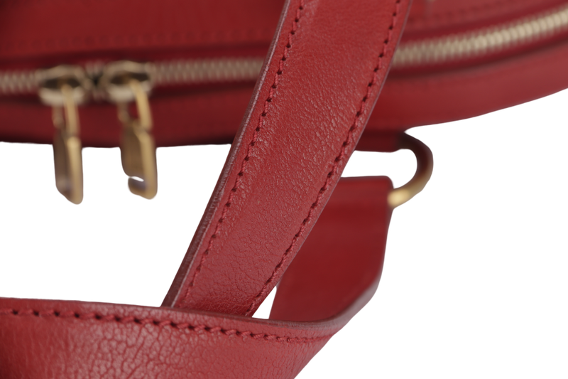 YVES SAINT LAURENT (YSL) MUSE BAG(156464 213317) LARGE RED LEATHER GOLD HARDWARE WITH DUST COVER, LOCK & KEYS