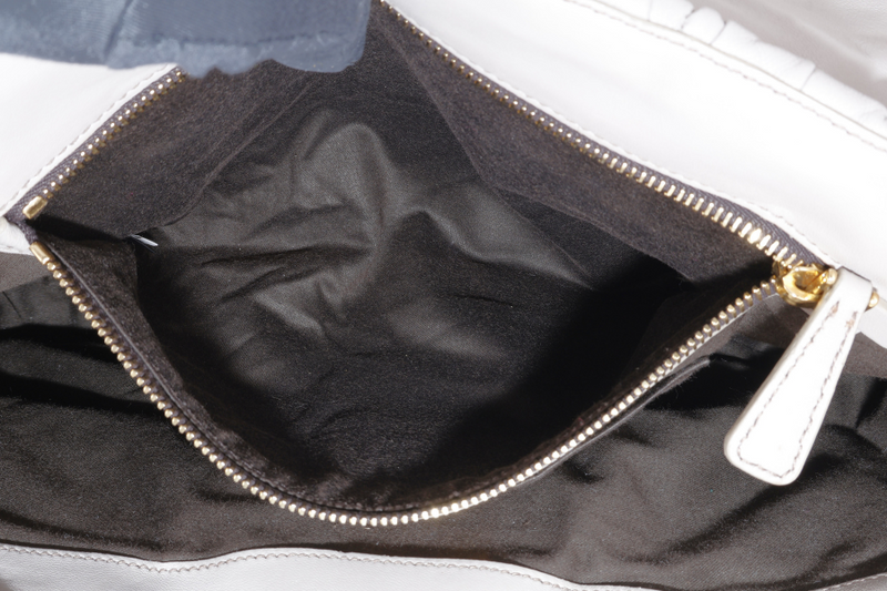 MIU MIU GREY TURNLOCK TOP HANDLE MATELASSE LEATHER 2WAY BAG GOLD HARDWARE WITH LEATHER STRAPS NO DUST COVER
