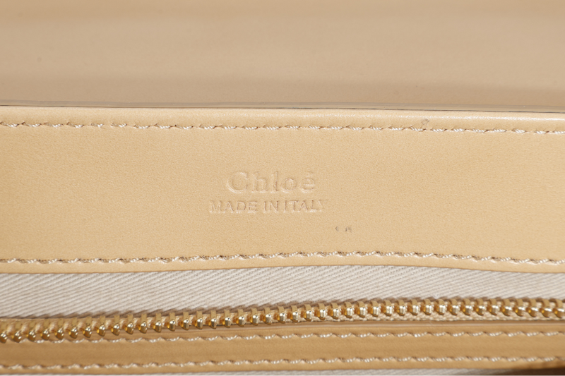 CHLOE C DOUBLE CARRY BAG BEIGE LEATHER GOLD HARDWARE WITH STRAPS AND DUST COVER
