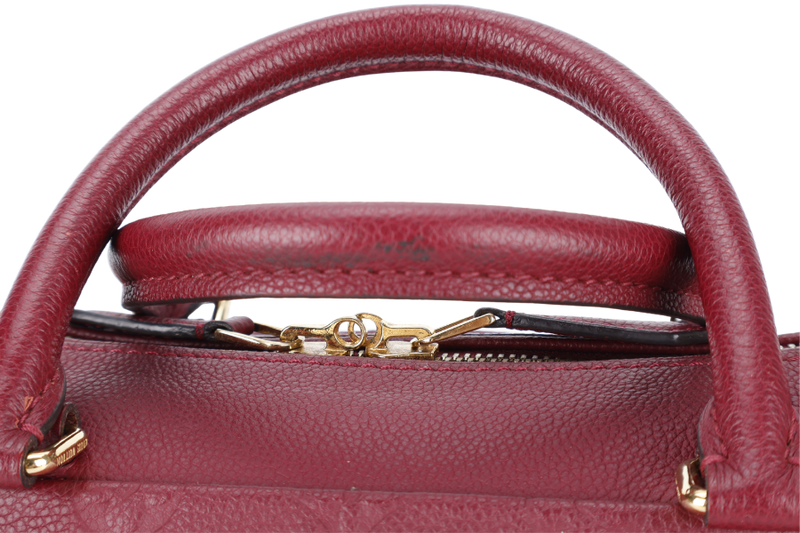 LOUIS VUITTON M44145 SPEEDY BANDOULIERE 25 MONOGRAM BURGUNDY EMPREINTE LEATHER GOLD HARDWARE WITH LEATHER STRAPS, KEY&PADLOCK AND DUST COVER