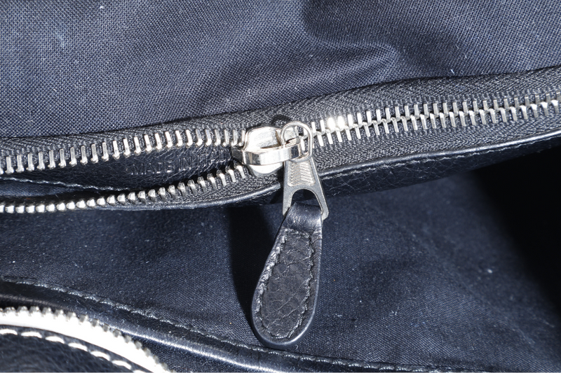 BALENCIAGA MULTICOLOR STRIPED LEATHER BAZAR TOTE BAG SILVER HARDWARE WITH STRAPS NO DUST COVER