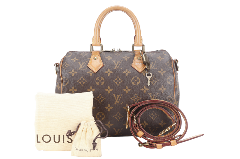 LOUIS VUITTON M41113 SPEEDY 25 BANDOULIERE MONOGRAM CANVAS WITH SLING, KEY&LOCK AND DUST COVER