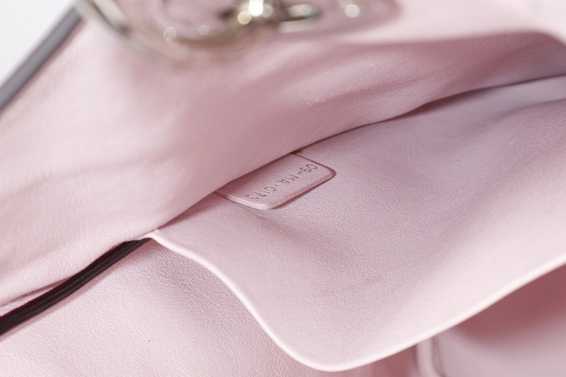 CHRISTIAN DIOR DIORISSIMO TOTE BAG (09-MA-0173) LARGE PINK PEBBLED LEATHER, SILVER HARDWARE, WITH CARD, STRAP & DUST COVER
