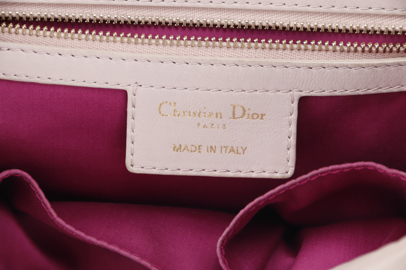 CHRISTIAN DIOR DIOR CANNAGE MILLY LA FORET SMALL (01-BO-0182) PINK LAMBSKIN GOLD HARDWARE WITH DUST COVER