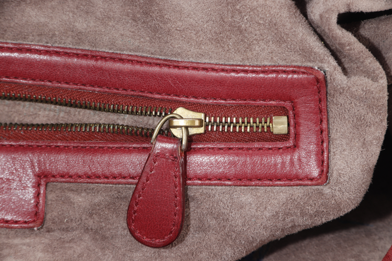 BOTTEGA VENETA BOSTON BAG MEDIUM RED LEATHER GOLD HARDWARE NO DUST COVER