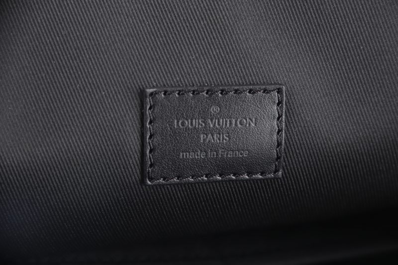 LOUIS VUITTON CHRISTOPHER SLIM BACKPACK (M58644) BLACK TAIGA LEATHER MICROCHIP WITH DUST COVER AND BOX