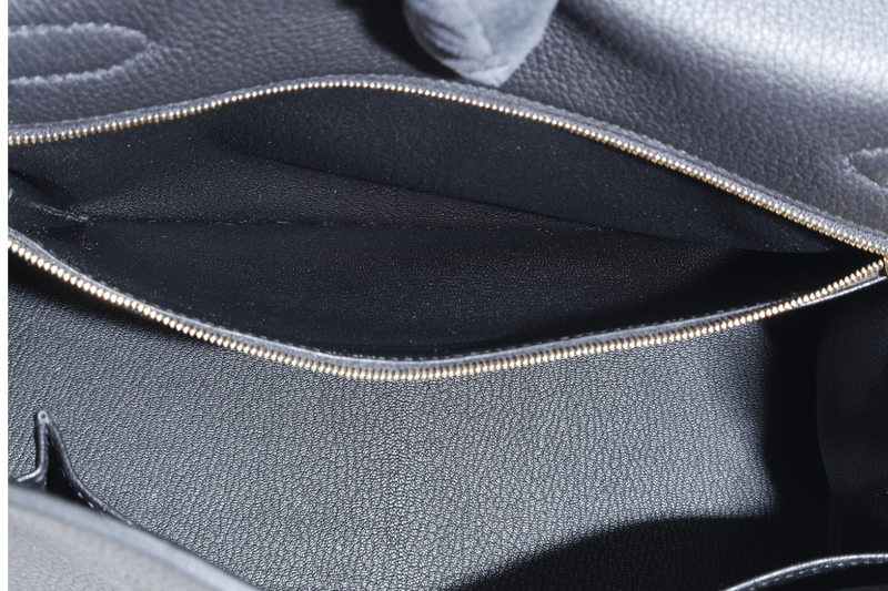 HERMES KELLY 28 BLACK TOGO BRUSHED GOLD HARDWARE STAMP K (YEAR 2025) WITH STRAPS, KEYS & LOCK, DUST COVER AND BOX