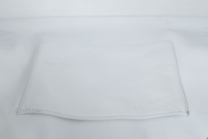 LOEWE AMAZONA 36 WHITE CALF LEATHER GOLD HARDWARE WITH DUST COVER