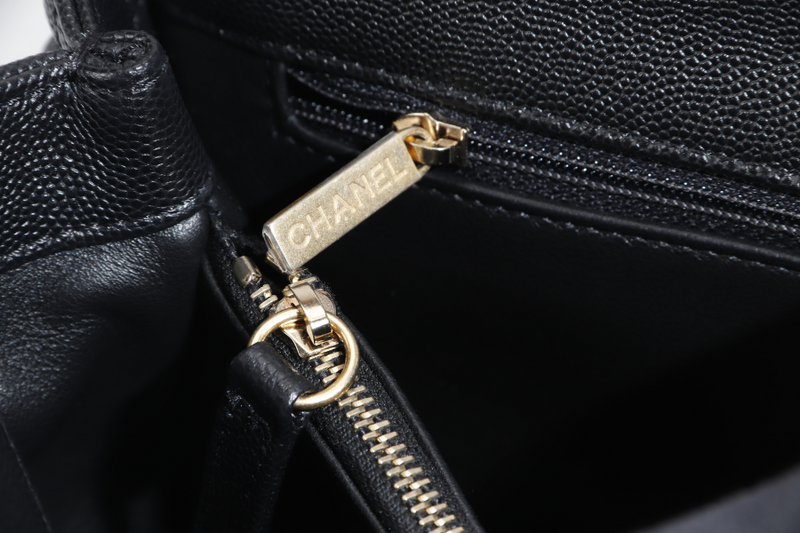 CHANEL COCO HANDLE MEDUM (2724xxxx) BLACK CAVIAR GOLD HARDWARE WITH STRAPS, DUST COVER, CARD AND BOX