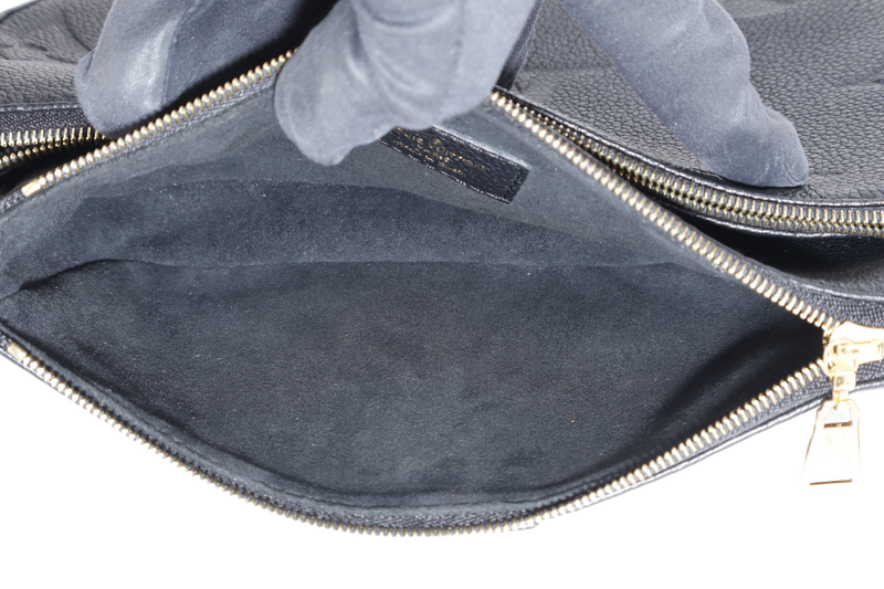 LOUIS VUITTON M80399 MULTI POCHETTE ACCESSORIES BLACK GIANT MONOGRAM EMPREINTE LEATHER GOLD HARDWARE WITH CHAIN, STRAPS AND DUST COVER