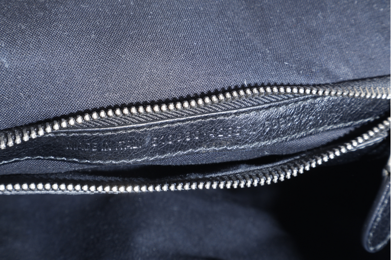 BALENCIAGA MULTICOLOR STRIPED LEATHER BAZAR TOTE BAG SILVER HARDWARE WITH STRAPS NO DUST COVER