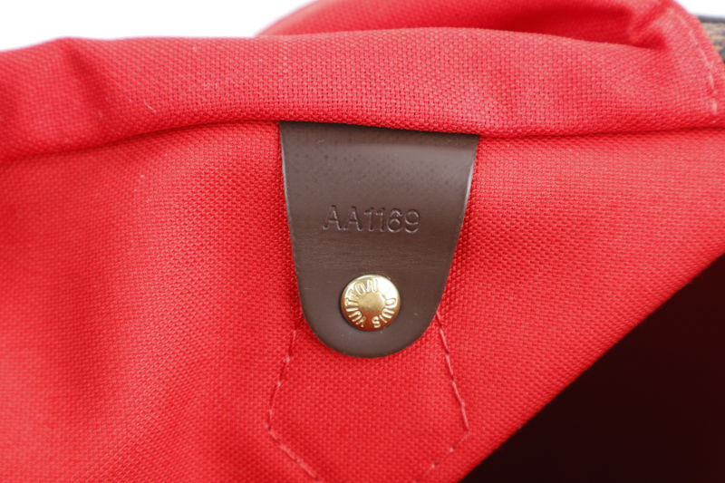 LOUIS VUITTON SPEEDY 30 DAMIER EBENE CANVAS GOLD HARDWARE WITH STRAPS, LOCK & KEYS AND DUST COVER