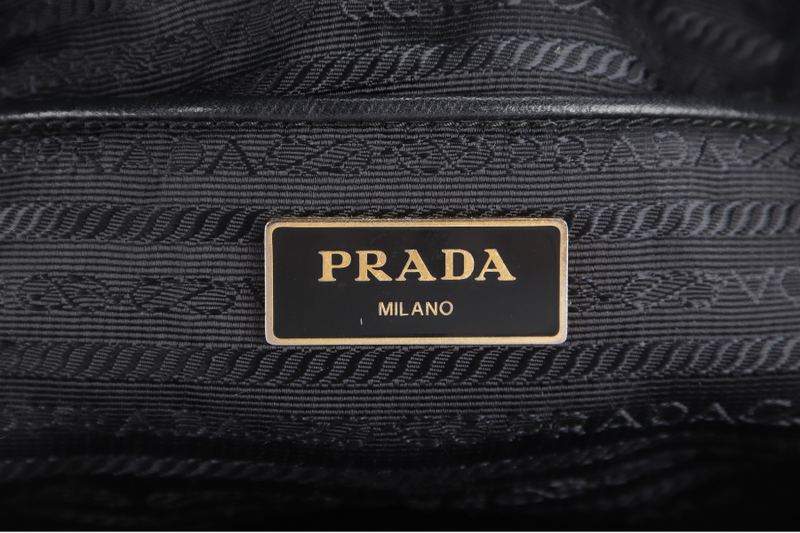 PRADA TESSUTO TOTE BLACK NYLON GOLD HARDWARE NO DUST COVER