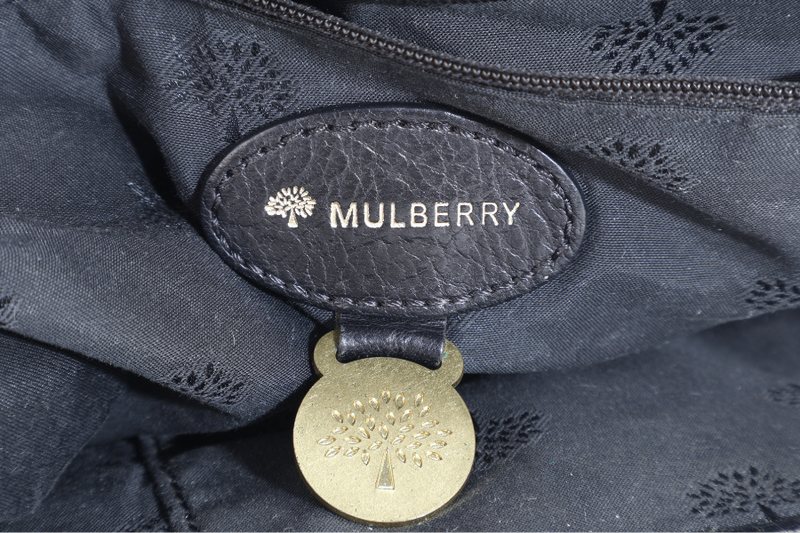 MULBERRY ALEXA SMALL BLACK LEATER 2WAYS BAG GOLD HARDWARE WITH SLING