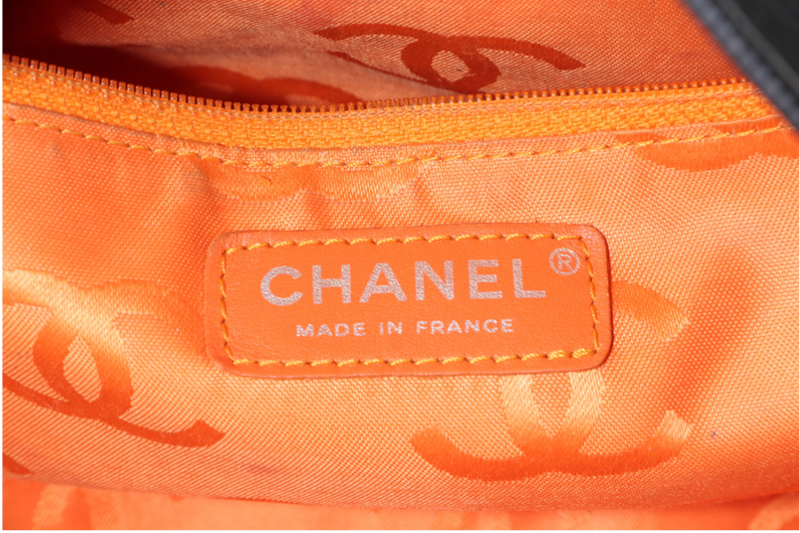 CHANEL VINTAGE CAMBON BOWLER BAG BLACK LAMBSKIN 1023xxxx WITH DUST COVER