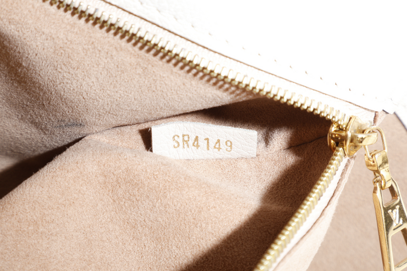 LOUIS VUITTON M20600 ON MY SIDE BEIGE CALF LEATHER GOLD HARDWARE WITH DUST COVER AND STRAPS