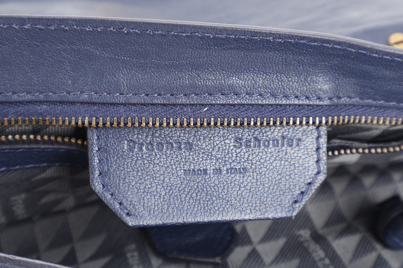 PROENZA SCHOULER PS 1 MEDIUM NAVY BLUE GOLD HARDWARE WITH STRAPS AND DUST COVER