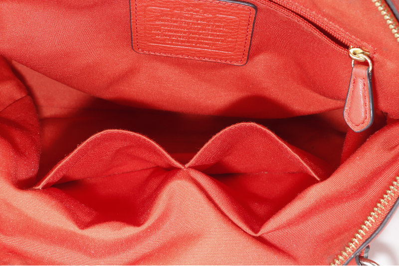 COACH F36675 SMALL KELSEY SATCHEL BRIGHT ORANGE CARMINE PEBBLE LEATHER