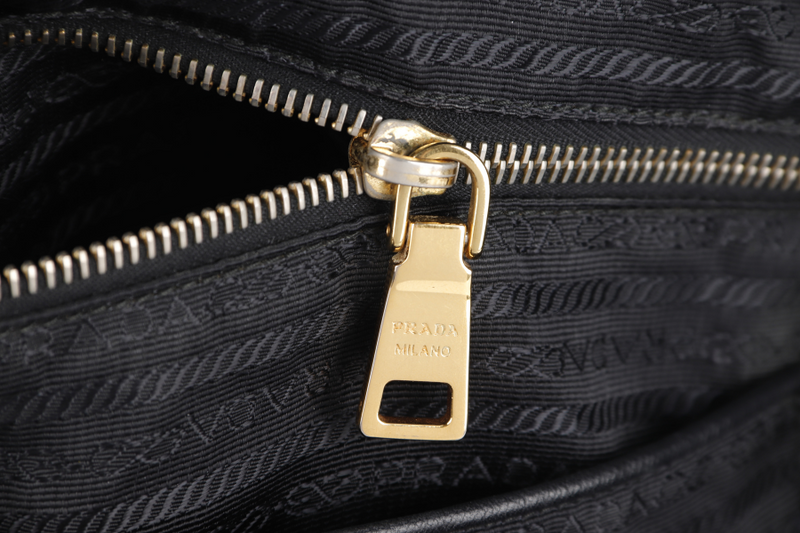 PRADA TESSUTO TOTE BLACK NYLON GOLD HARDWARE NO DUST COVER