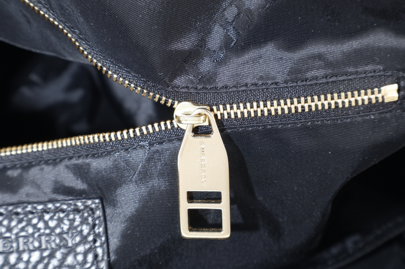 BURBERRY BLACK CHECKERED CANVAS GOLD HARDWARE TOTE BAG WITH STRAPS WITH STRAPS AND NO DUST COVER
