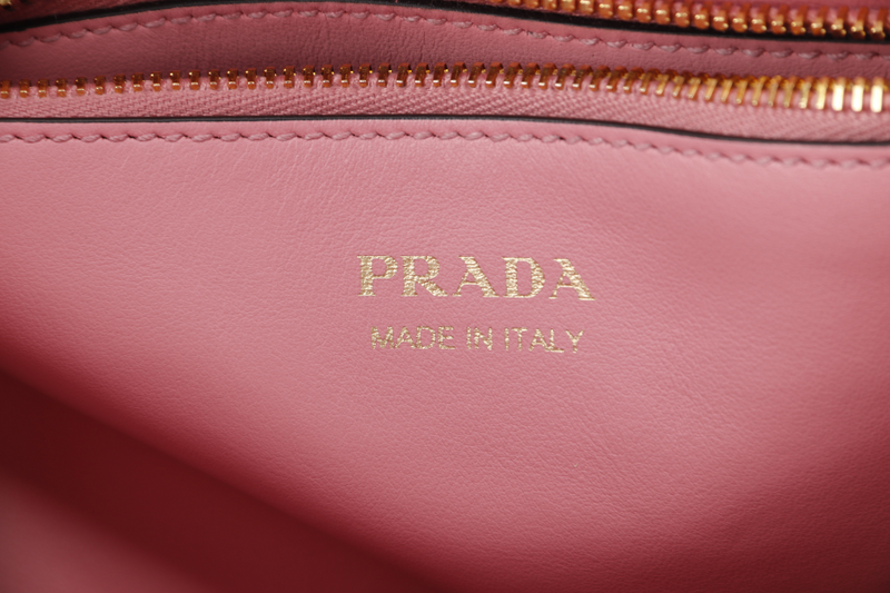 PRADA PARADIGME BAG (1BA103) PINK SAFFIANO LEATHER GOLD HARDWARE WITH STRAP AND DUST COVER