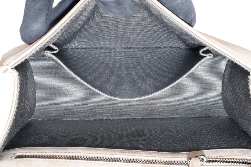 DIOR DIORAMA SMALL METALLIC BEIGE SUEDE SILVER HARDWARE 01-BO-0125 WITH CARD, DUST COVER AND BOX