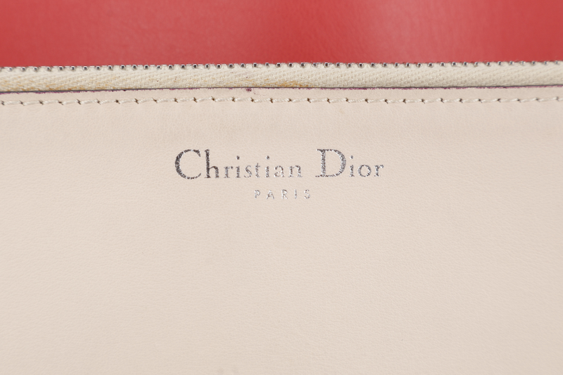CHRISTIAN DIOR DIORSSIMO TRI COLOR LAMBSKIN BAG SILVER HARDWARE (09-MA-1112) WITH POUCH, STRAPS AND DUST COVER