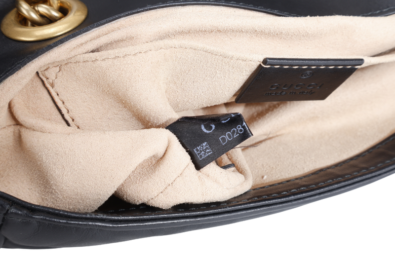 GUCCI MARMONT SMALL BLACK LEATHER GOLD HARDWARE WITH DUST COVER
