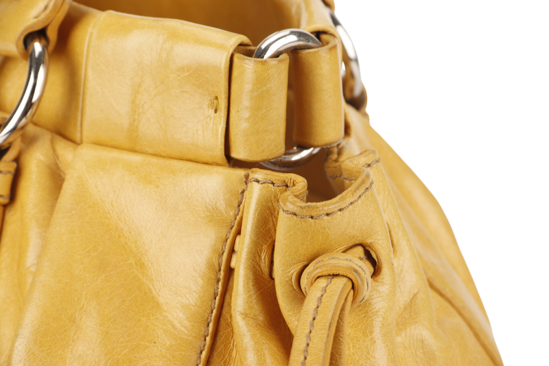 MIU MIU 2WAY SHOULDER BAG (RN06472) YELLOW LEATHER SILVER HARDWARE NO DUST COVER