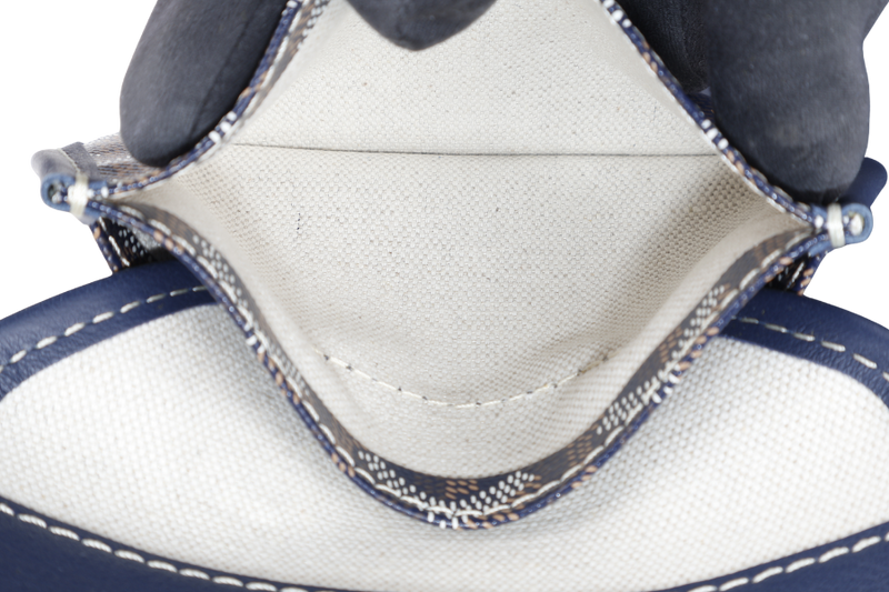 GOYARD MINI ANJOU NAVY BLUE GOYARDINE WITH POUCH WITH DUST COVER