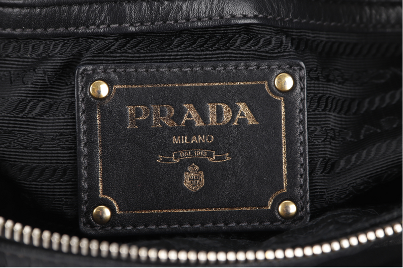 PRADA SATCHEL BAG (BR4281) WITH STRAPS BLACK CALFSKIN NO DUST COVER