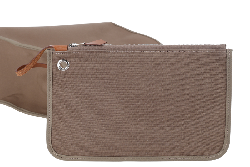 HERMES HERBAG 39 BROWN CANVAS RHW STAMP C (2018) WITH DUST COVER